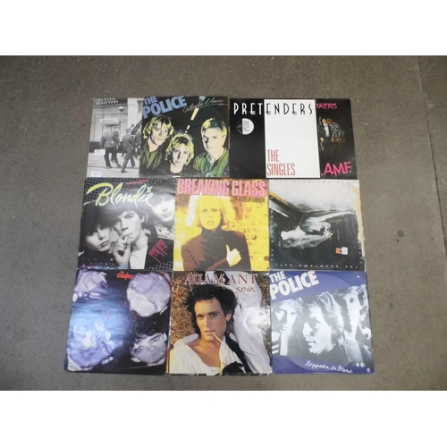 657 - A collection of Punk and New Wave LP records; Sham 69, Stranglers, Blondie, Boomtown Rats, etc. (17)