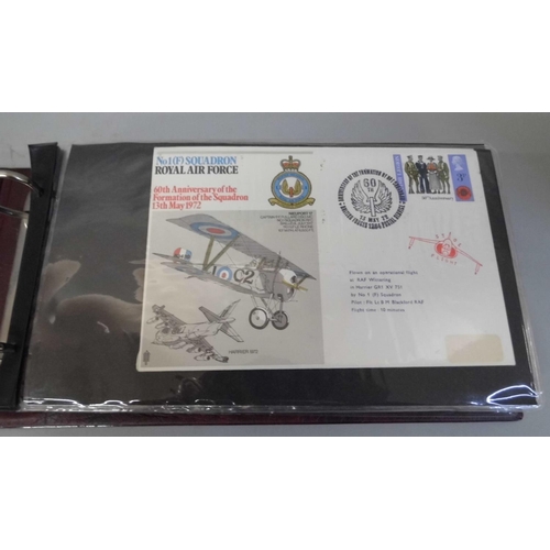 658 - Stamps; an album of RAF Squadron covers, many signed including multiple signatures (44)