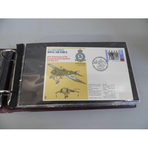 658 - Stamps; an album of RAF Squadron covers, many signed including multiple signatures (44)