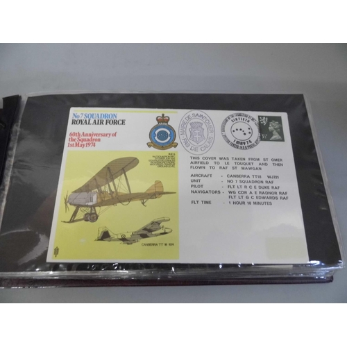 658 - Stamps; an album of RAF Squadron covers, many signed including multiple signatures (44)