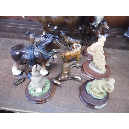 681 - A collection of Beswick horses, one a/f and other animal and bird figures