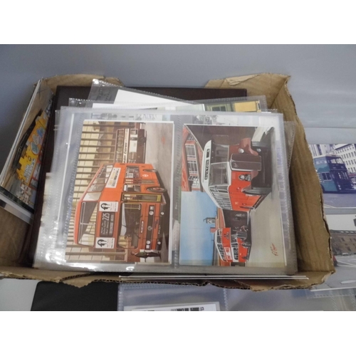 687 - Postcards; a quantity of postcards of trams and buses in albums and loose