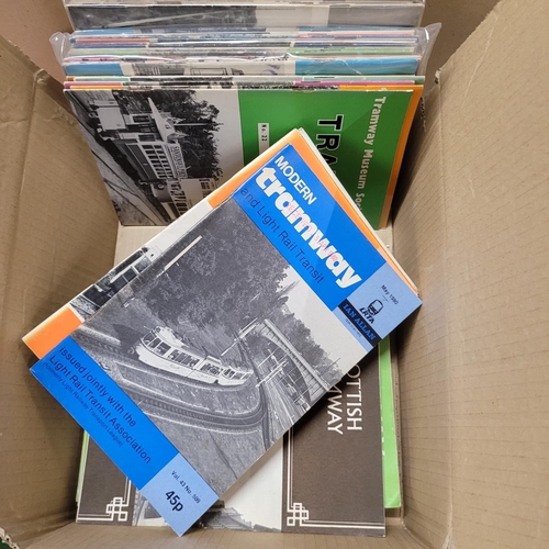 739 - A box of tramway and railway publications from the 1950s onwards, approximately 130 The Modern Tramw... 