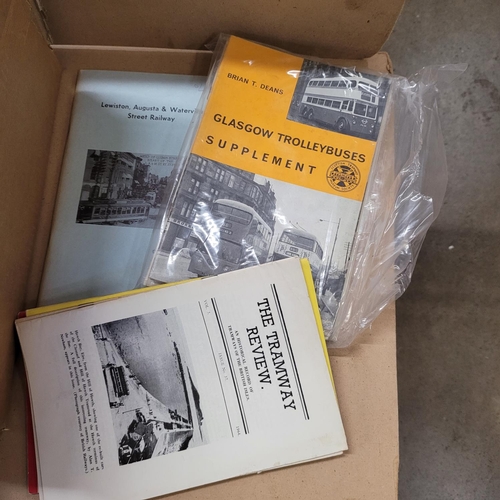 739 - A box of tramway and railway publications from the 1950s onwards, approximately 130 The Modern Tramw... 