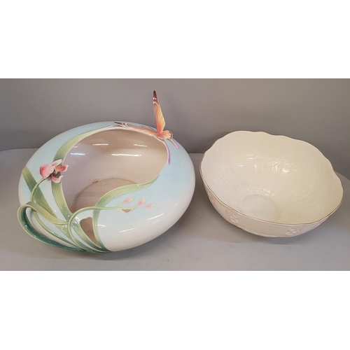 762 - A Franz decorative bowl and a Belleek bowl