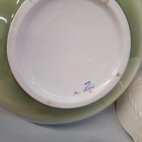 762 - A Franz decorative bowl and a Belleek bowl