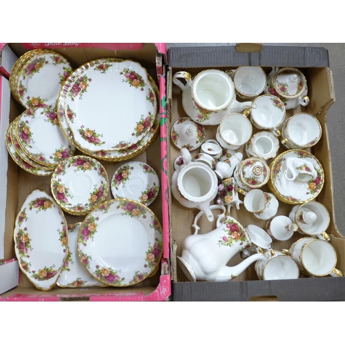 768 - Two boxes of Royal Albert Old Country Roses tea wares