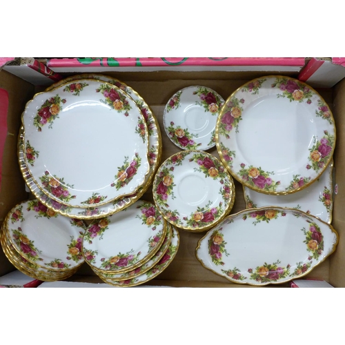 768 - Two boxes of Royal Albert Old Country Roses tea wares