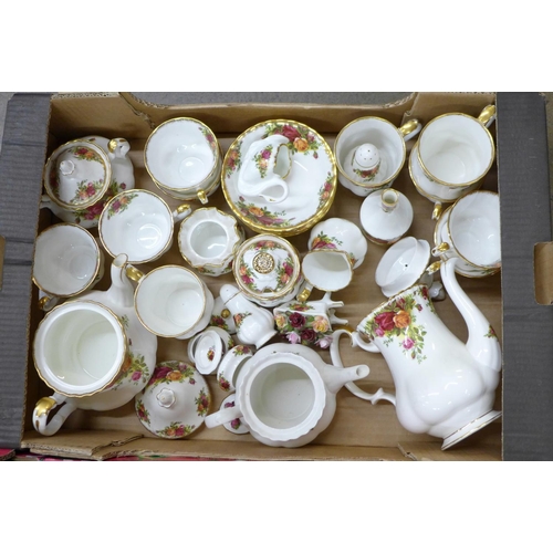 768 - Two boxes of Royal Albert Old Country Roses tea wares