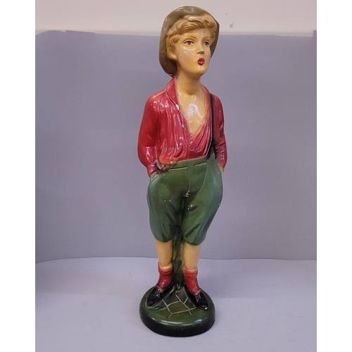 784 - A plaster figure of a young boy, circa 1930, 49.5cm