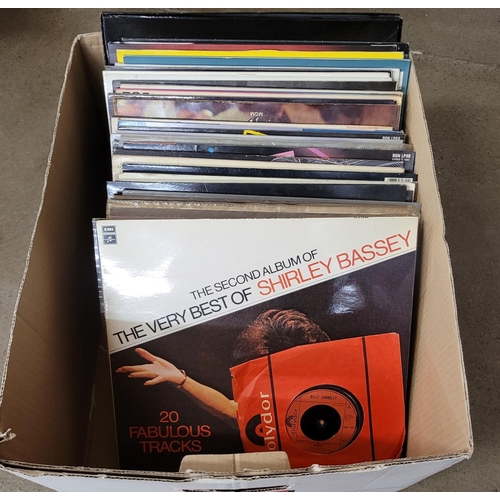 802 - A collection of records, Johnny Cash, U2, Shirley Bassey, etc.