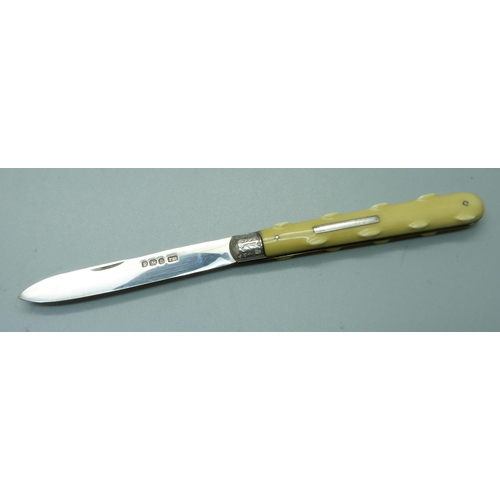 839 - A silver bladed fruit knife, Sheffield 1909, Thomas Marples