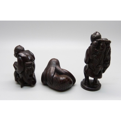 873 - Three carved netsuke