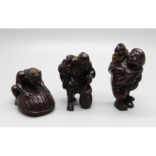 874 - Three carved netsuke