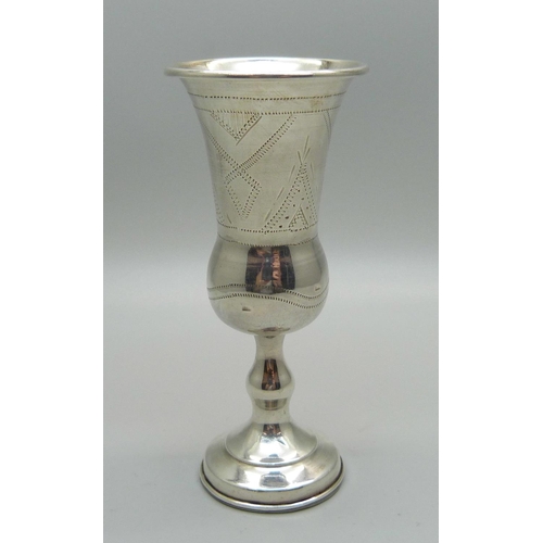 879 - A silver Judaica Kiddush cup, Birmingham 1907, weighted