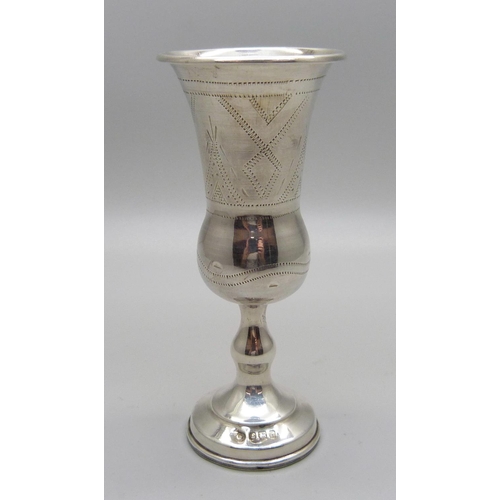 879 - A silver Judaica Kiddush cup, Birmingham 1907, weighted