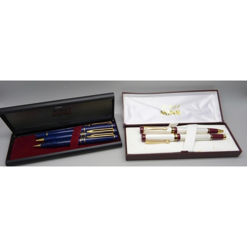 893 - Two boxed Mink pen sets