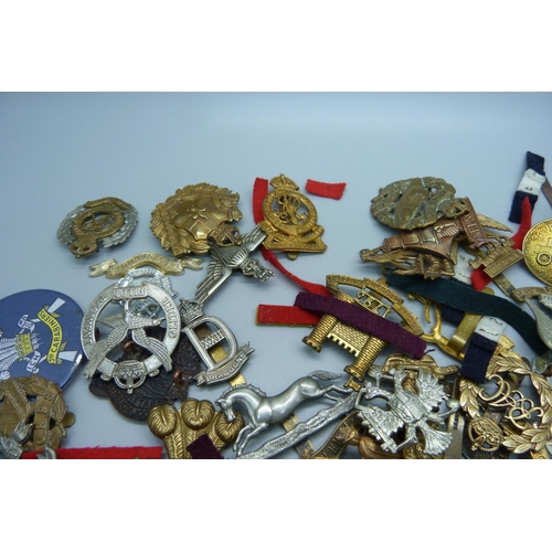 917 - A collection of British military cap badges including some by Gaunt