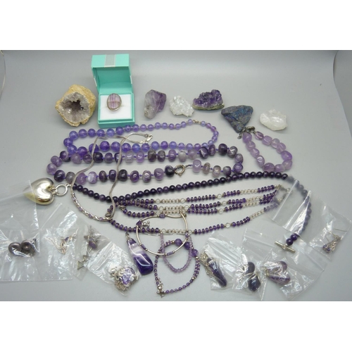 930 - Amethyst jewellery, etc.