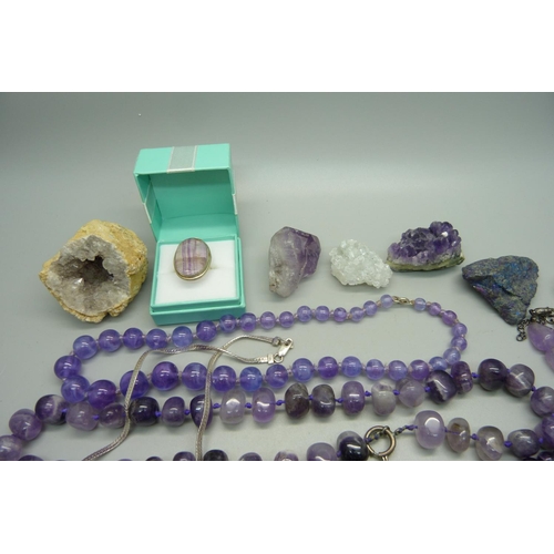 930 - Amethyst jewellery, etc.