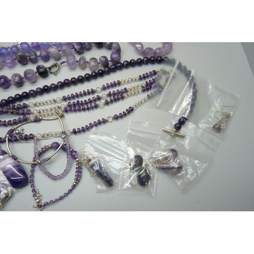 930 - Amethyst jewellery, etc.