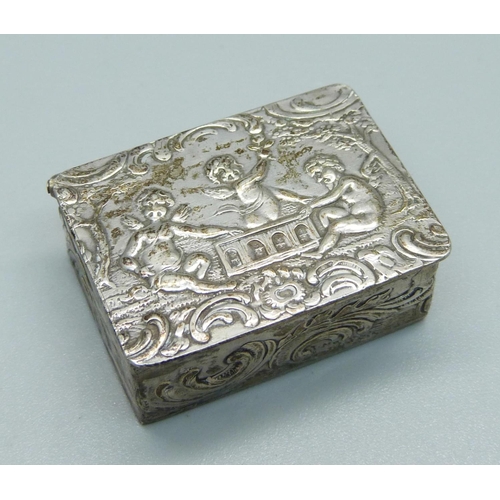 970 - A Dutch .800 silver snuff/pill box