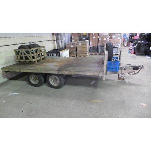 2406 - Galvanised steel Ranch trailer with box of spare wheels