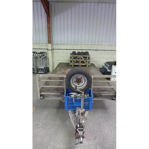 2406 - Galvanised steel Ranch trailer with box of spare wheels