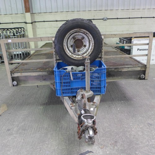 2406 - Galvanised steel Ranch trailer with box of spare wheels