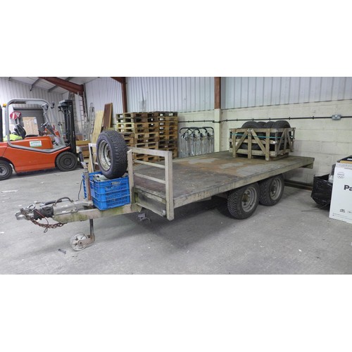 2406 - Galvanised steel Ranch trailer with box of spare wheels