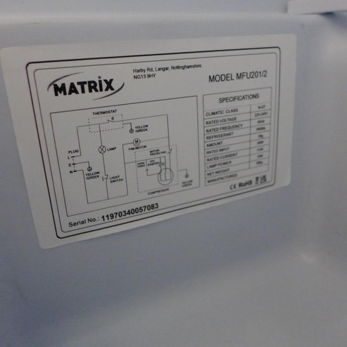 3027 - Matrix  Integrated Under Counter Larder Fridge H818xW596xD550  -  Model No  MFU201  , Original RRP £... 