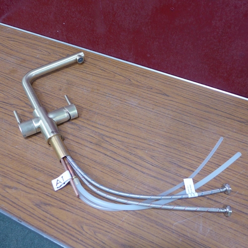 3054 - Insinkerator 3n1 Hot Water tap - Brushed Gold - (398-177)     * This lot is subject to vat