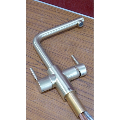 3054 - Insinkerator 3n1 Hot Water tap - Brushed Gold - (398-177)     * This lot is subject to vat