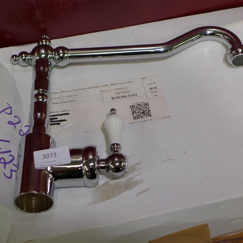 3073 - Mariana Tap Chrome with White handle - (High Pressure Only) (399-123)  * This lot is subject to vat