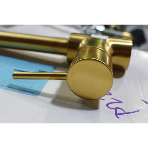 3076 - Fontus Brushed Gold Effect Tap(399-125)  * This lot is subject to vat