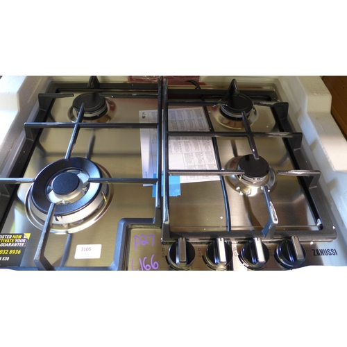 3105 - Zanussi Easy Cook 4-Zone Gas Hob H40xW595xD510model no  ZGNN645X , Original RRP £165.83inc VAT  (399... 