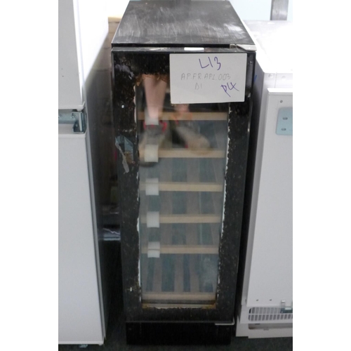 3119 - Viceroy Under Counter Wine Cooler H870xW295xD570 (model no:  WRWC30BK) (Damaged Door)  Original RRP ... 