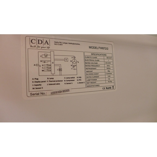 3120 - CDA 70/30 Integrated Fridge Freezer H1772xW540xD540 model no  FW872 , Original RRP £424.17inc VAT  (... 