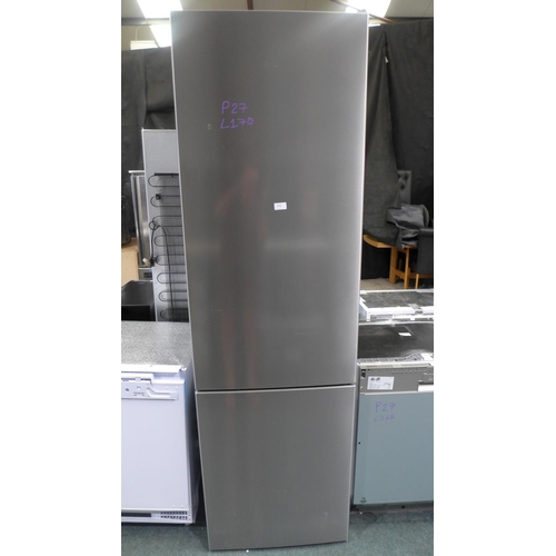 3140 - AEG Freestanding 60/40 Brushed Steel Fridge Freezer H2010xW595xD650 (Model: RCB636E2MX) Original RRP... 