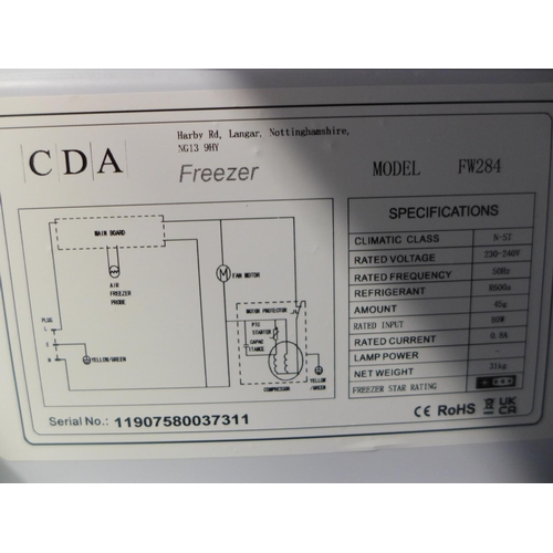 3141 - CDA Under Counter Freezer H818xW596xD550 model no  FW284 , Original RRP £313.33inc VAT  (399-182)  *... 