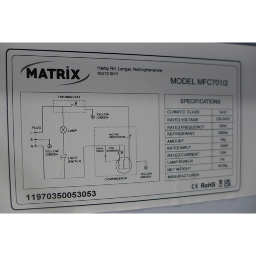 3162 - Matrix 70/30 Integrated Fridge Freezer H1772xW540xD540   -  Model No  MFC701  , Original RRP £345.83... 