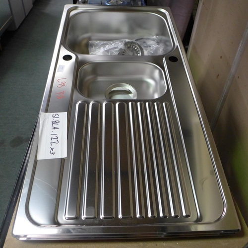 3237 - 2x Blanco Stainless Steel Sinks With Drainers   (398-93)    * This lot is subject to vat