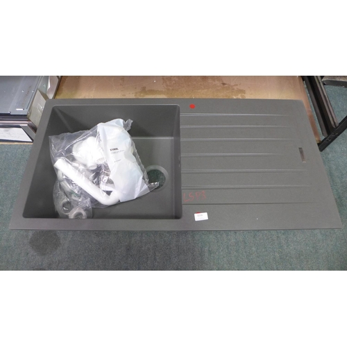 3239 - Rock Grey Messina Composite 1.0 Bowl RVS Sink  500x1000   -  Model No  TD100L  , Original RRP £165.8... 