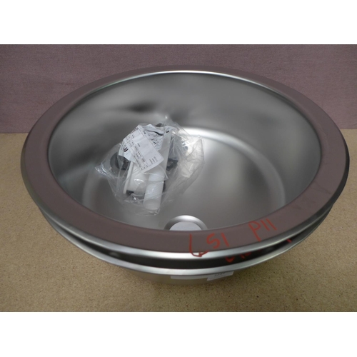 3249 - 2 x 450mm Installation Round Stainless Steel Sinks  -  Model No  1008987  , Original RRP £25.00  inc... 