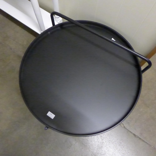 1341 - A black metal two tier circular side table * this lot is subject to VAT