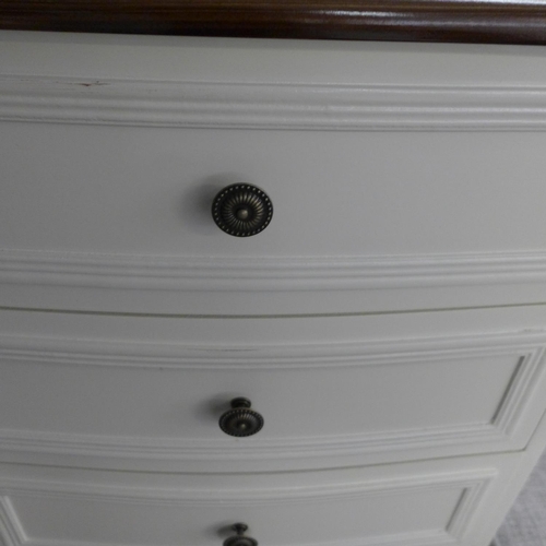 1413 - A five drawer tallboy with contrasting top