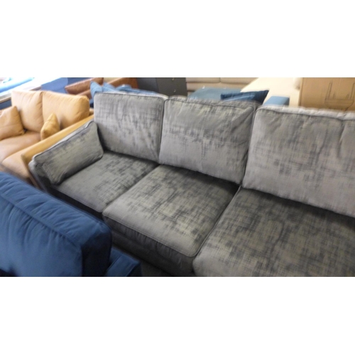 1427 - A Barker and Stonehouse 'Dolce' magnesium velvet six seater left hand facing corner sofa