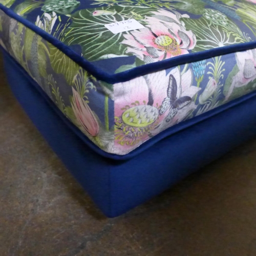 1435 - A Barker and Stonehouse deep blue and patterned top footstool