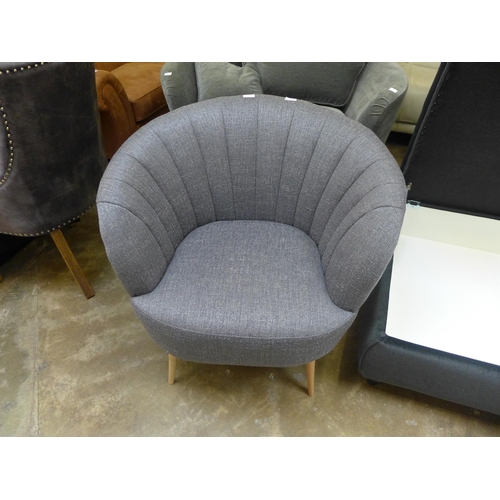 1459 - A grey textured weave shell back side chair