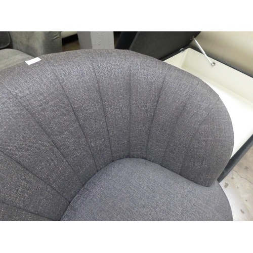 1459 - A grey textured weave shell back side chair